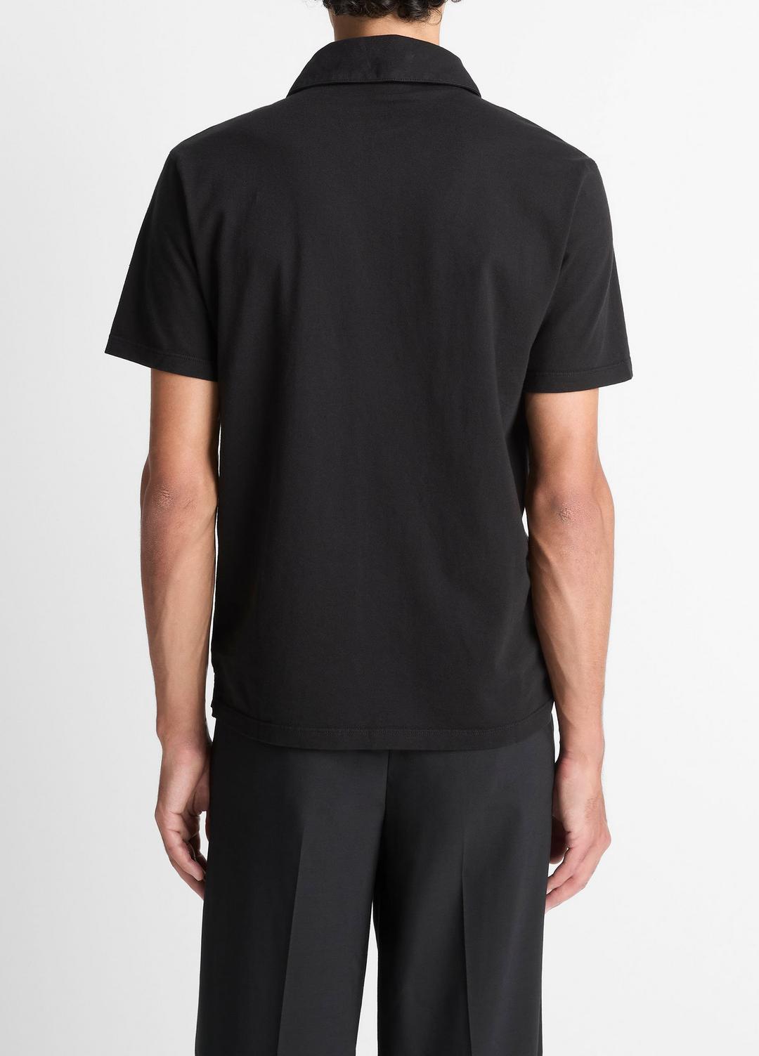VINCE Garment Dye Cotton Polo Shirt in Short Sleeve