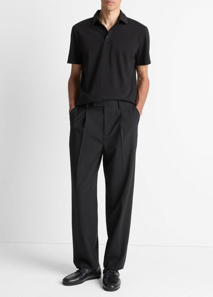 VINCE Garment Dye Cotton Polo Shirt in Short Sleeve