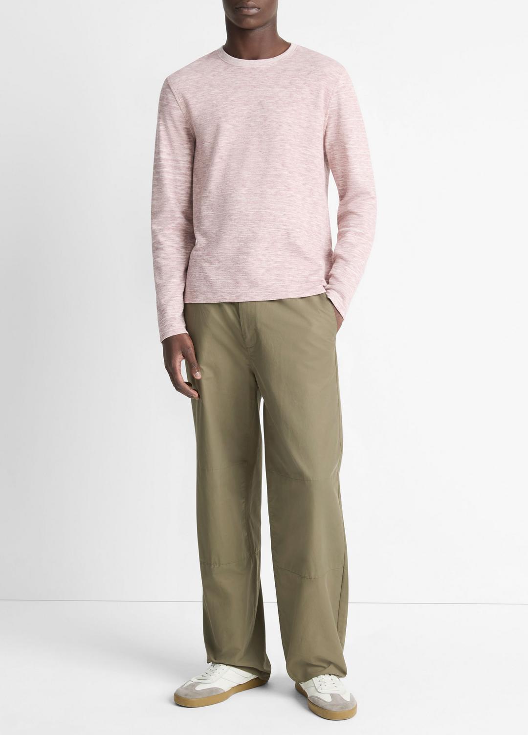 VINCE Space-Dye Cotton-Blend Long-Sleeve T-Shirt in Long Sleeve