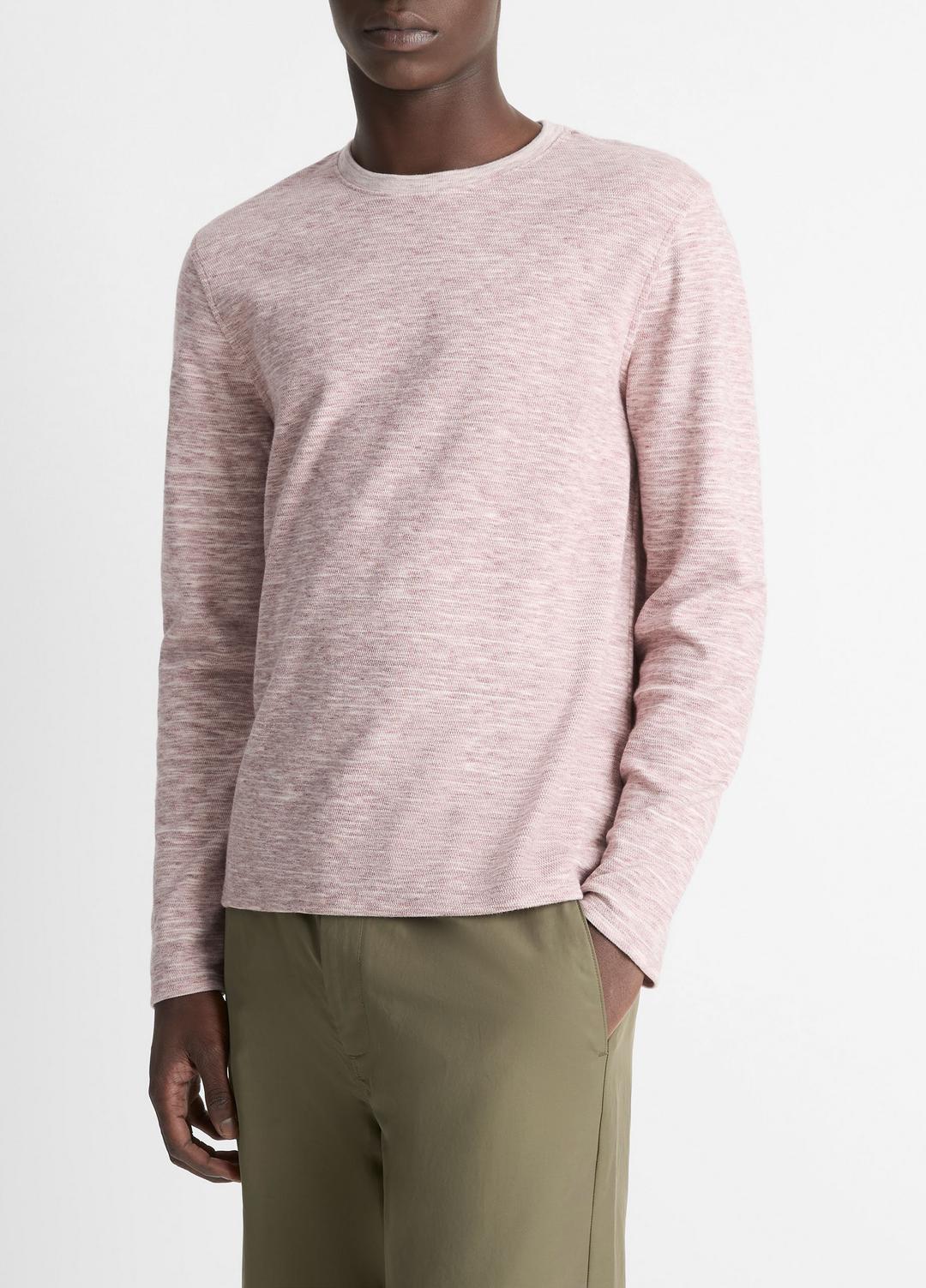 VINCE Space-Dye Cotton-Blend Long-Sleeve T-Shirt in Long Sleeve