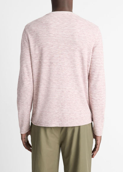 VINCE Space-Dye Cotton-Blend Long-Sleeve T-Shirt in Long Sleeve