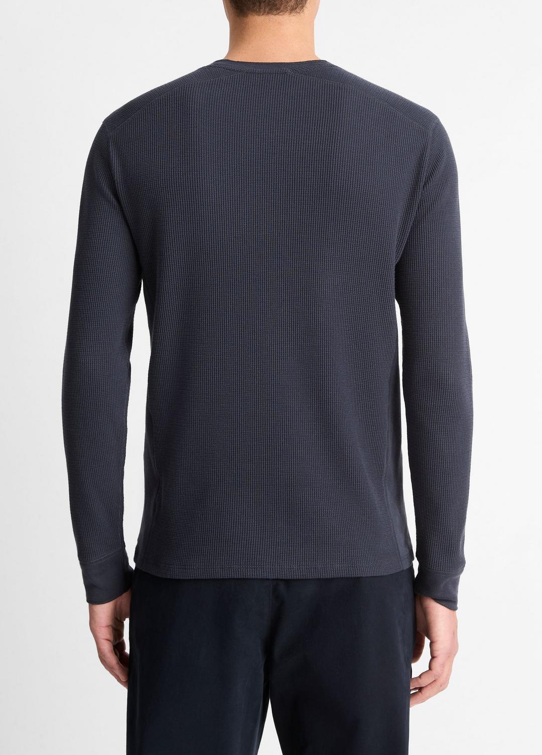 VINCE Pima Cotton-Blend Thermal Long-Sleeve Pullover in Long Sleeve