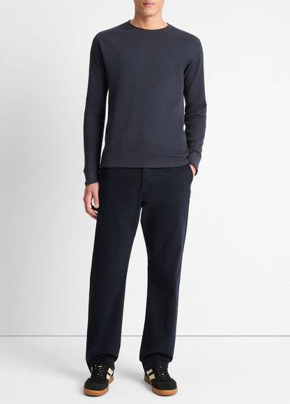 VINCE Pima Cotton-Blend Thermal Long-Sleeve Pullover in Long Sleeve