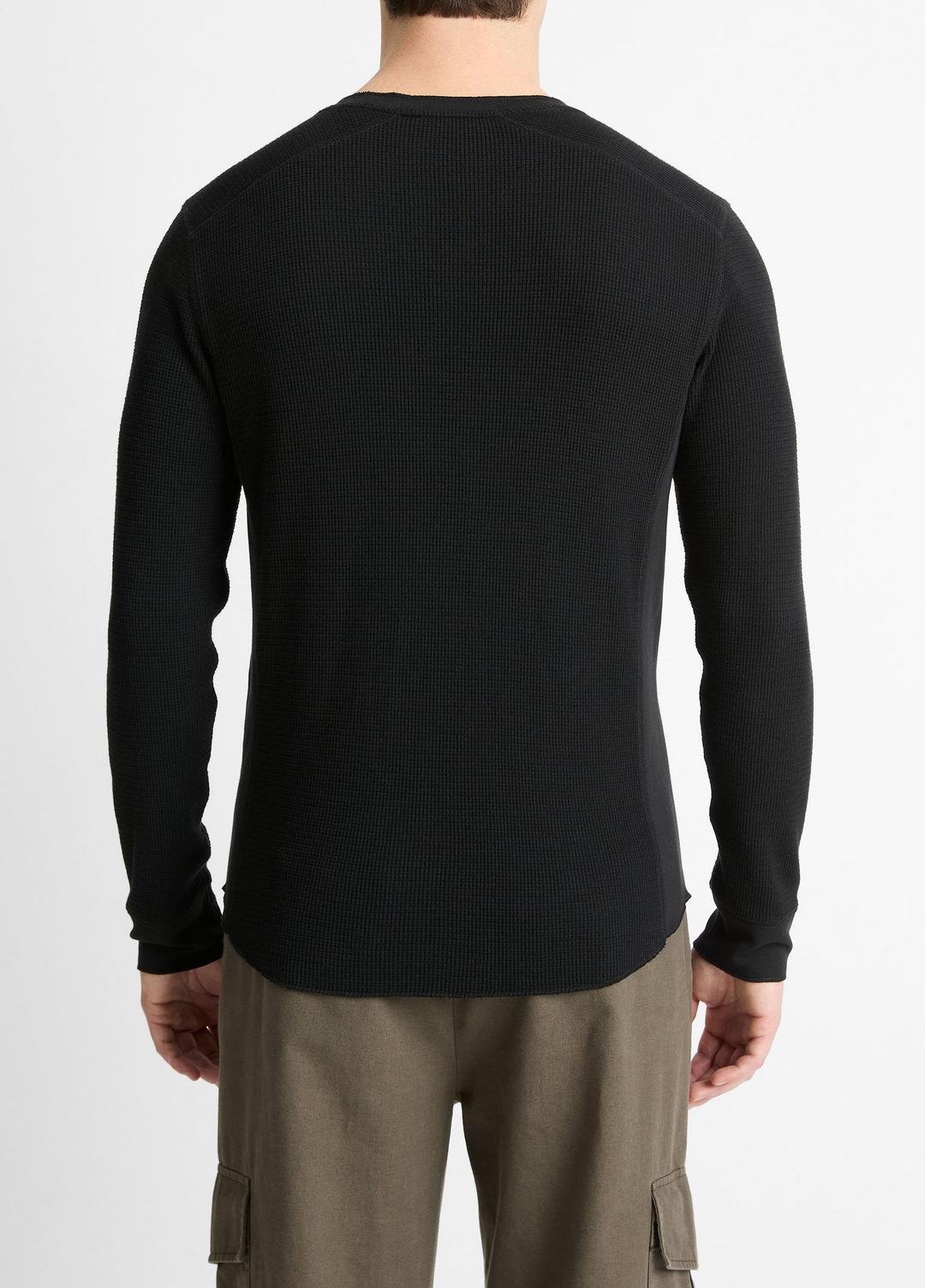 VINCE Pima Cotton-Blend Thermal Long-Sleeve Pullover in Long Sleeve