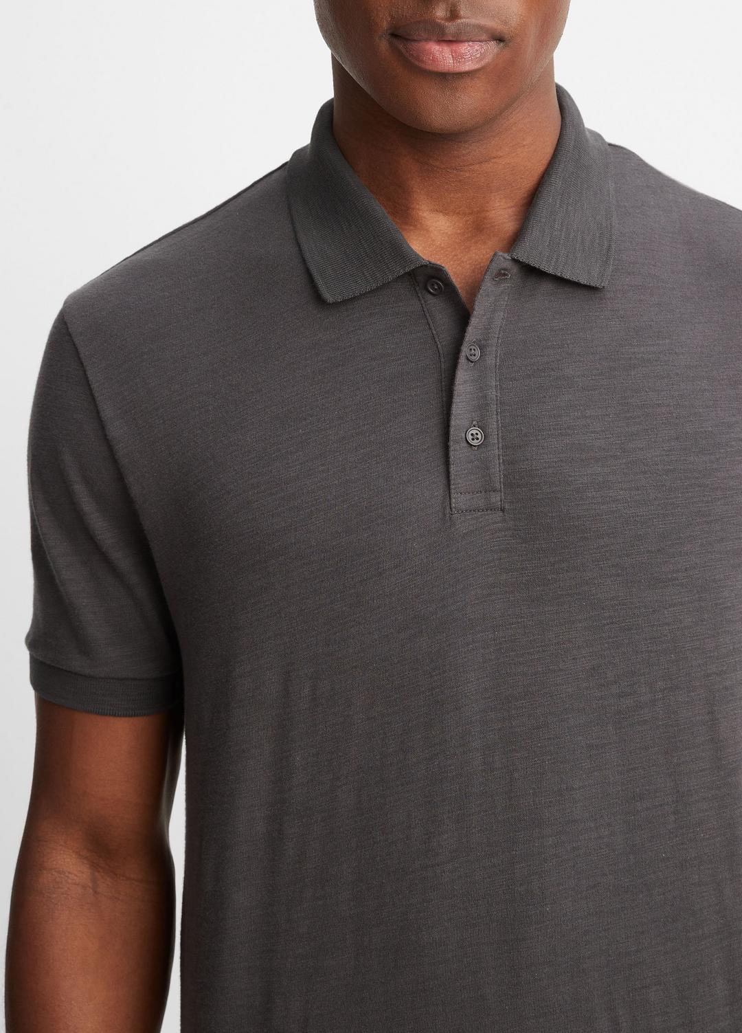 VINCE Classic Slub Polo Shirt in Henleys & Polos