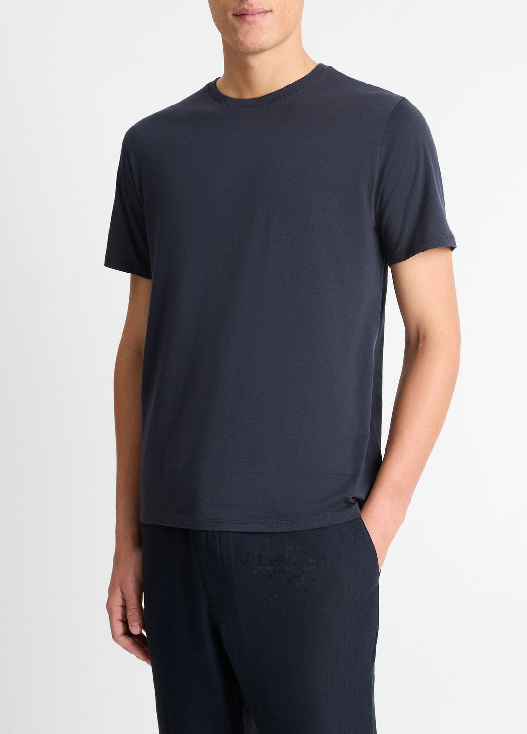 VINCE Pima Cotton Crew Neck T-Shirt in Short Sleeve