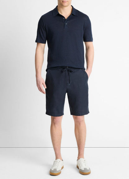 VINCE Linen Polo Shirt in Henleys & Polos
