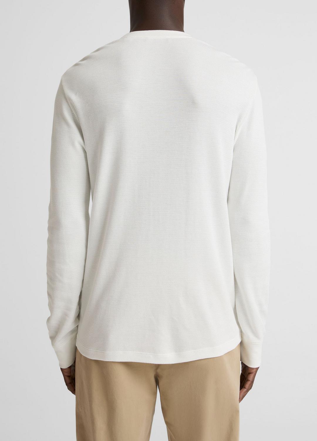 VINCE Jacquard-Rib Cotton Henley in Long Sleeve