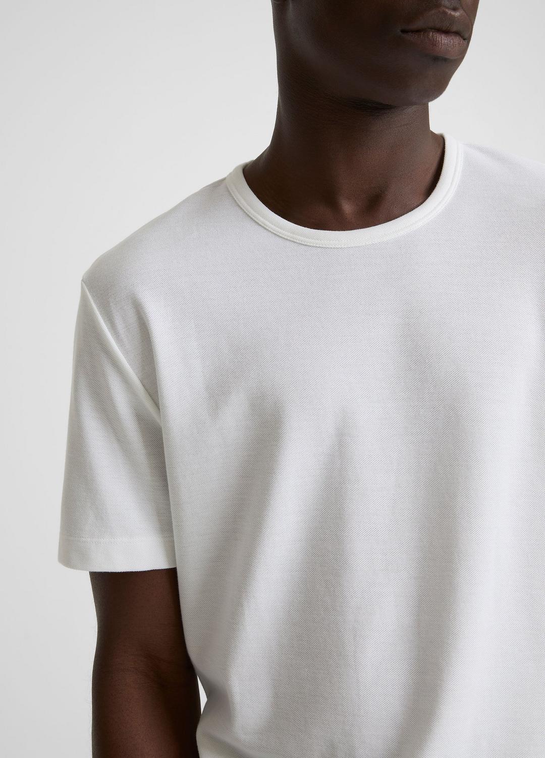 VINCE Pima Cotton Piqué Crew Neck T-Shirt in Short Sleeve