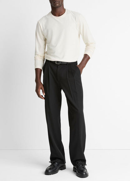 VINCE Wool Double-Pleat Suiting Trouser in Trousers
