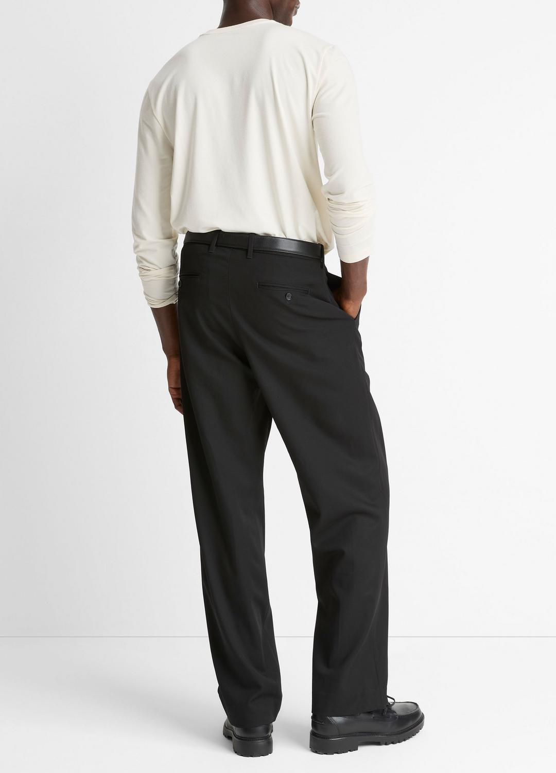 VINCE Wool Double-Pleat Suiting Trouser in Trousers