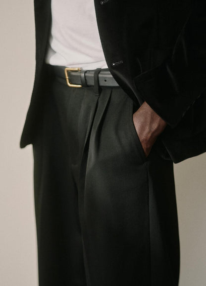 VINCE Wool Double-Pleat Suiting Trouser in Trousers