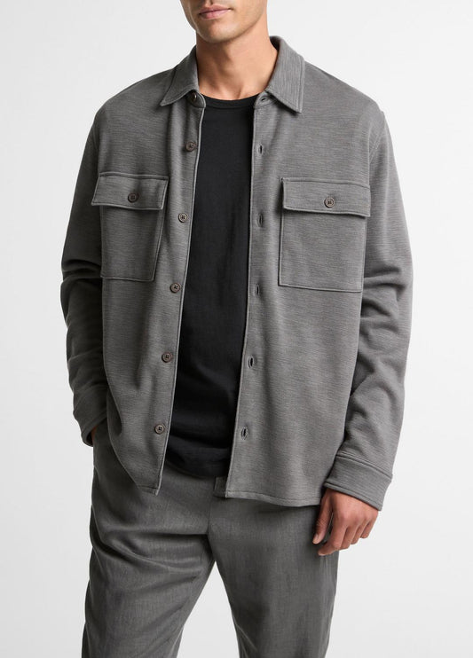 VINCE Double-Slub Cotton-Blend Shirt Jacket in Jackets