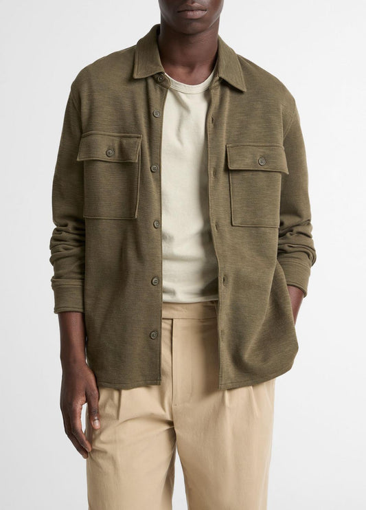 VINCE Double-Slub Cotton-Blend Shirt Jacket in Jackets