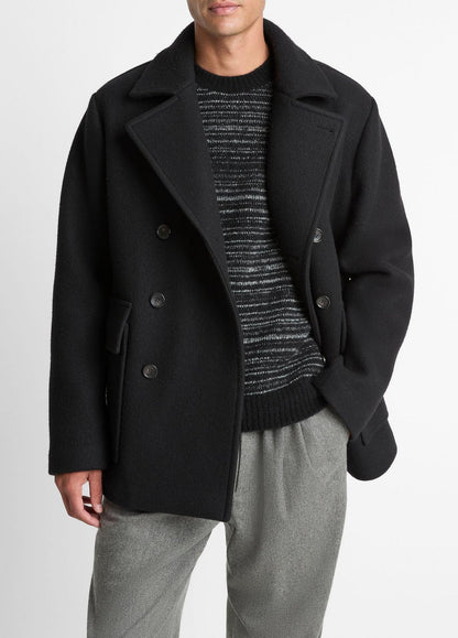 VINCE Italian Wool-Blend Peacoat in Coats
