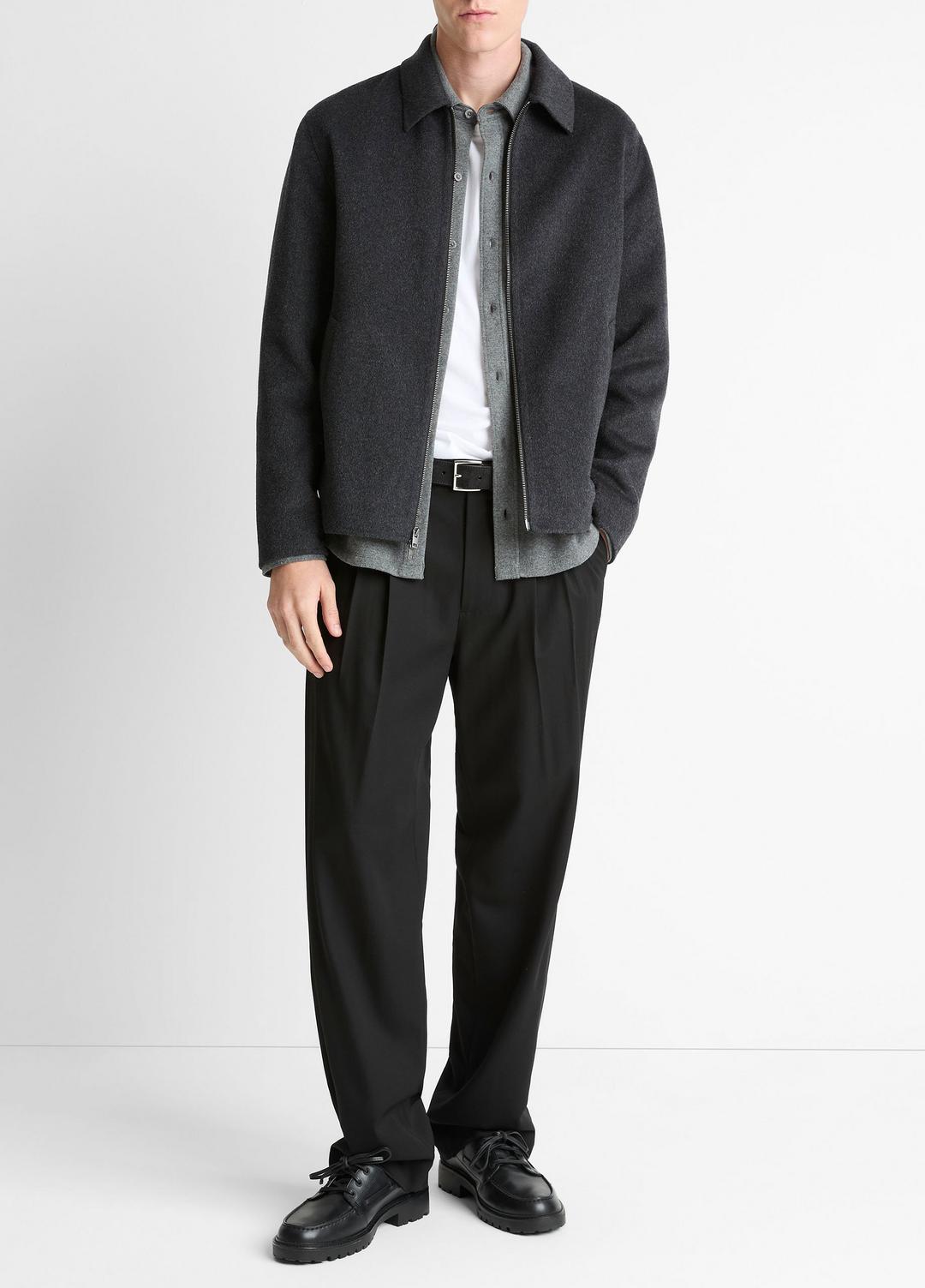 VINCE Splittable Wool-Blend Zip-Front Jacket in Jackets
