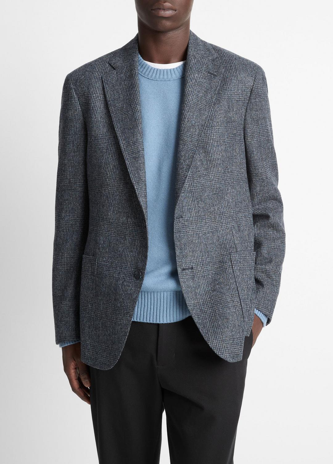 VINCE Plaid Alpaca-Blend Relaxed Sport Coat in Blazers