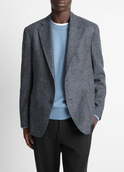 VINCE Plaid Alpaca-Blend Relaxed Sport Coat in Blazers