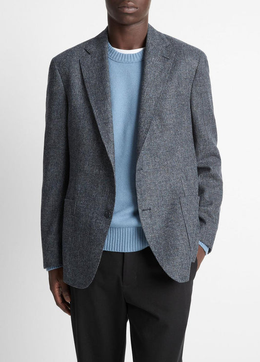 VINCE Plaid Alpaca-Blend Relaxed Sport Coat in Blazers