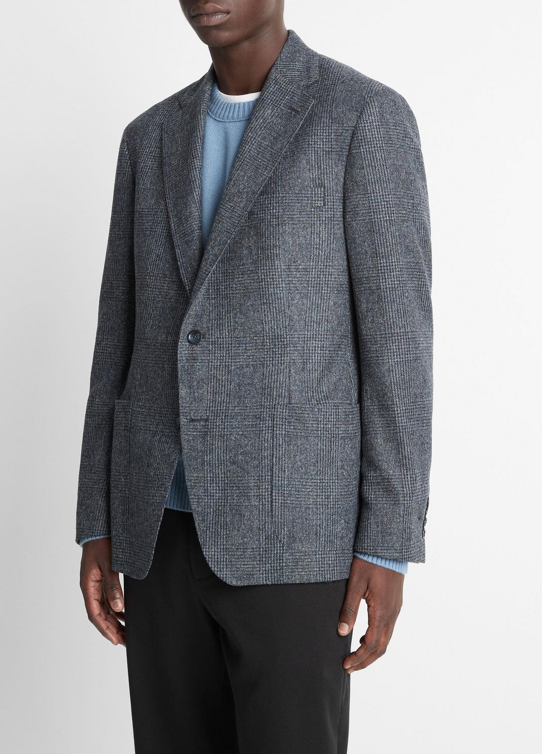 VINCE Plaid Alpaca-Blend Relaxed Sport Coat in Blazers