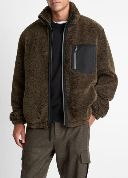 VINCE Sherpa Zip Jacket in Jackets