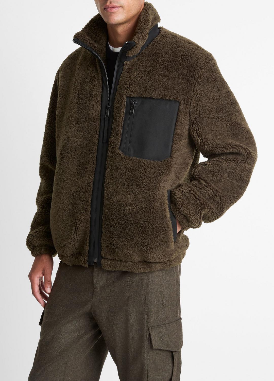 VINCE Sherpa Zip Jacket in Jackets