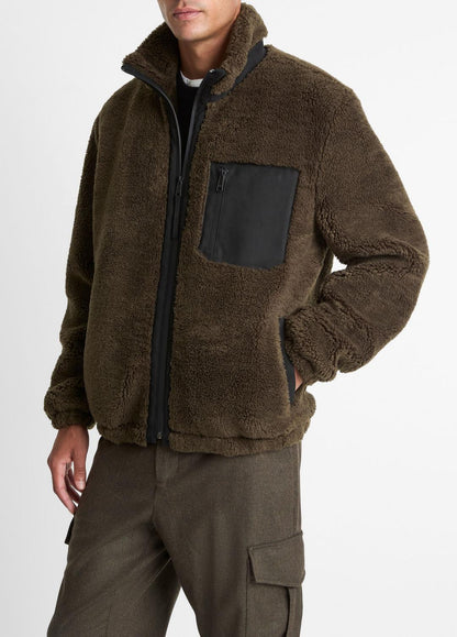VINCE Sherpa Zip Jacket in Jackets