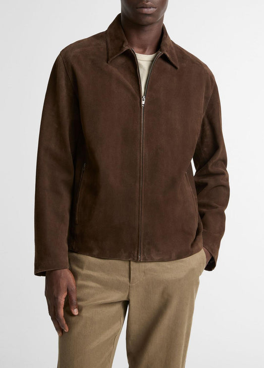 VINCE Suede Moto Jacket in Jackets