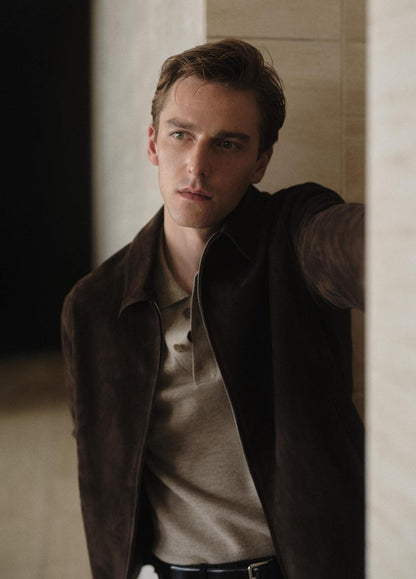 VINCE Suede Moto Jacket in Jackets
