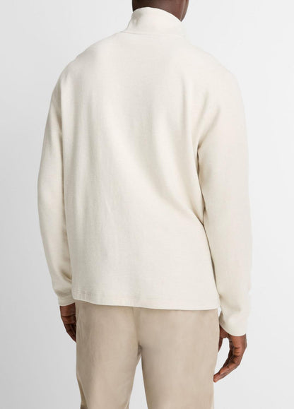 VINCE Cotton Button Mock-Neck Pullover in Sweatshirts & Hoodies