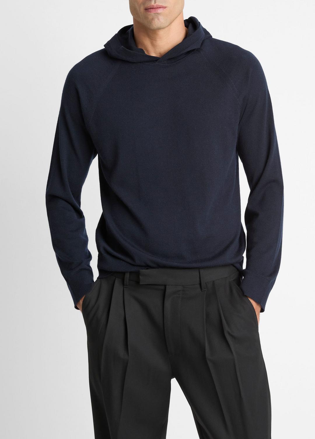 VINCE Featherweight Merino Wool-Cashmere Hoodie in Sweatshirts & Hoodies