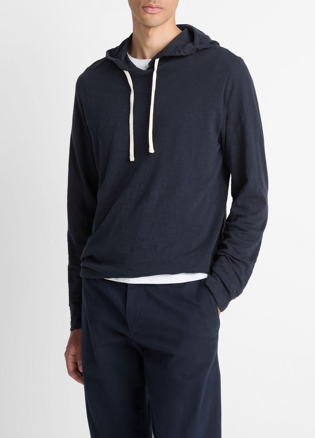 VINCE Textured Cotton Hoodie in Sweatshirts & Hoodies
