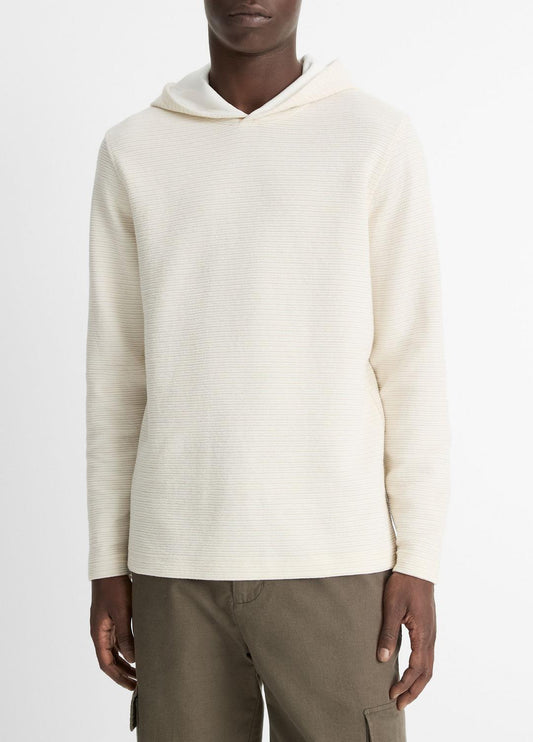 VINCE Variegated Stripe Double-Face Cotton-Blend Hoodie in Sweatshirts & Hoodies