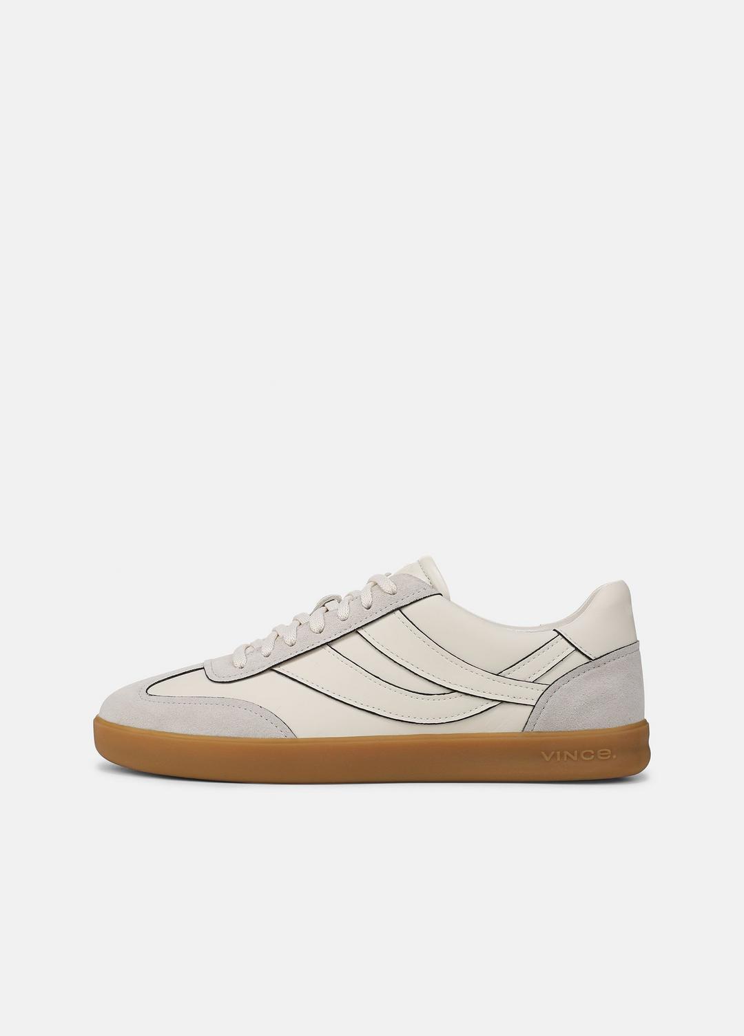 VINCE Oasis Contrast-Edge Leather & Suede Sneaker in Sneakers