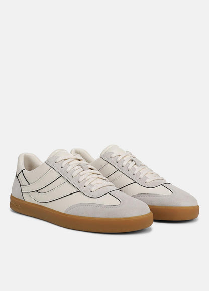 VINCE Oasis Contrast-Edge Leather & Suede Sneaker in Sneakers