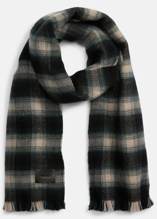 VINCE Brushed Plaid Wool Scarf in Scarves & Hats