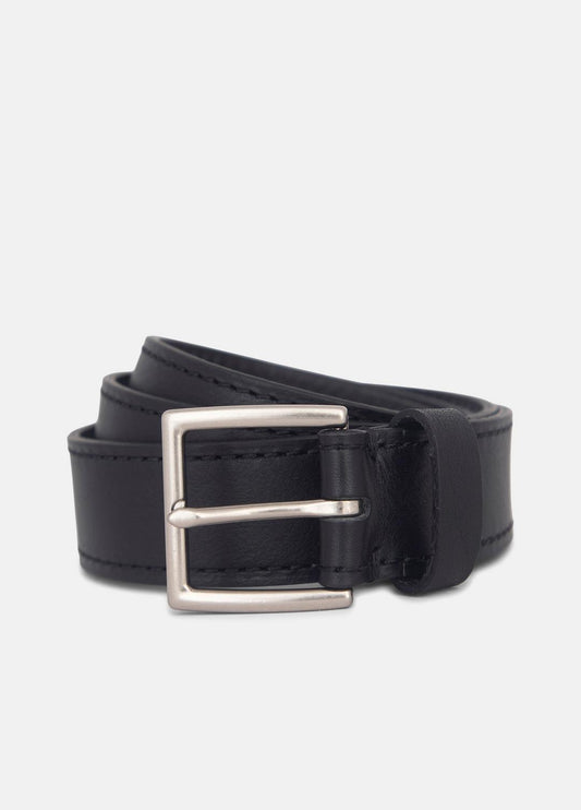 VINCE Men's 35mm Stitched Leather Belt in Belts