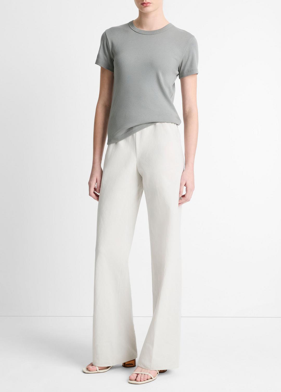 VINCE Cotton-Blend High-Waist Bias Pant in Pants & Shorts