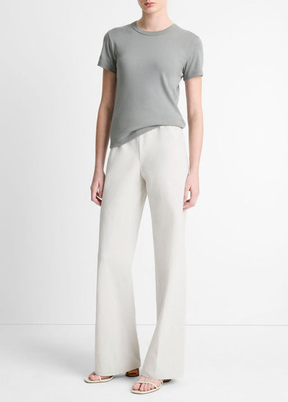 VINCE Cotton-Blend High-Waist Bias Pant in Pants & Shorts