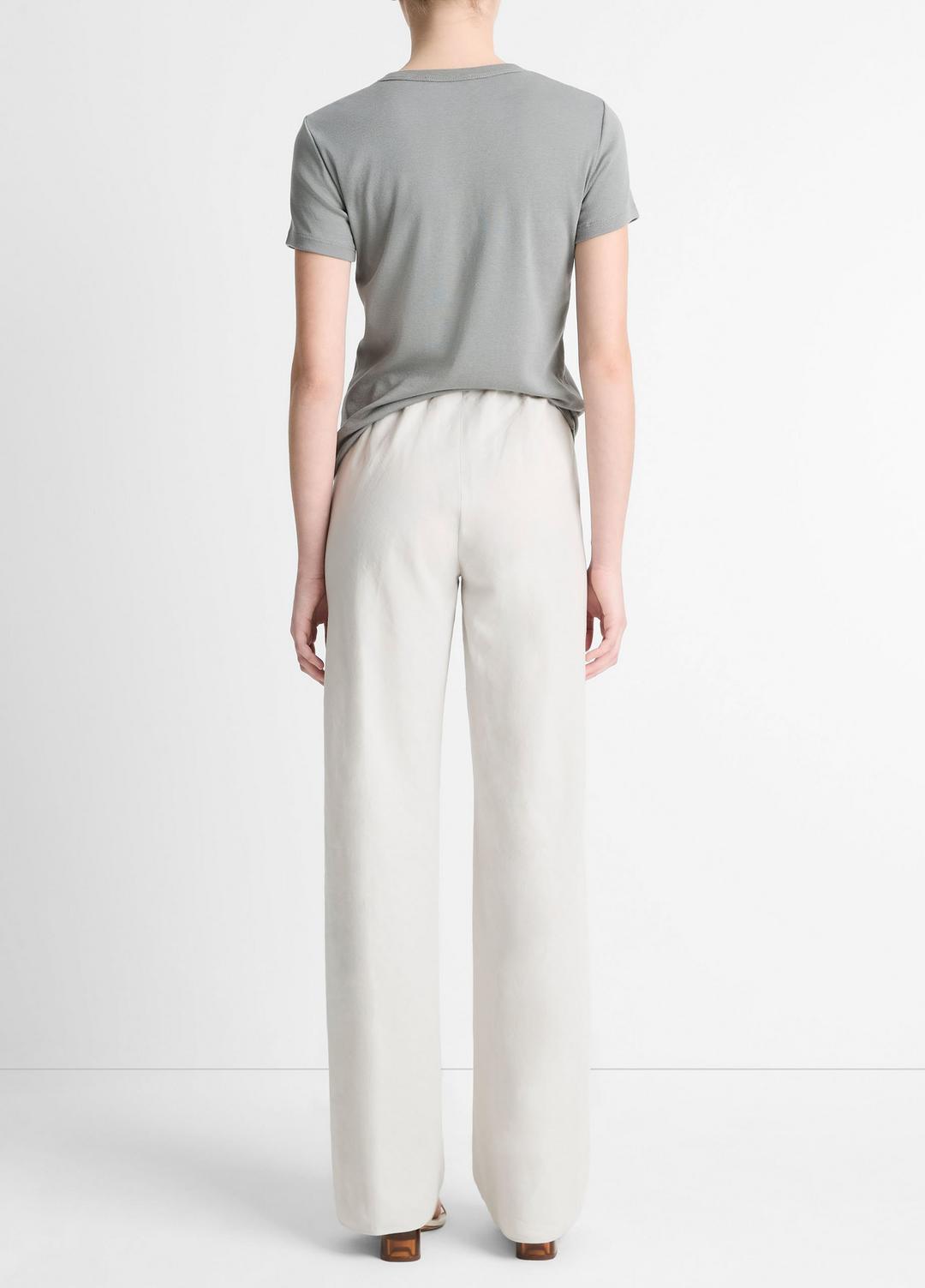 VINCE Cotton-Blend High-Waist Bias Pant in Pants & Shorts