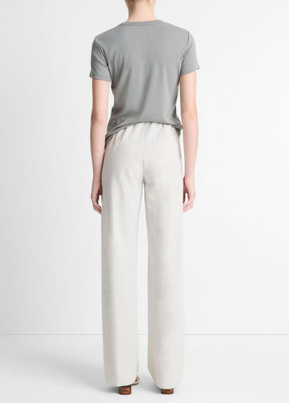 VINCE Cotton-Blend High-Waist Bias Pant in Pants & Shorts
