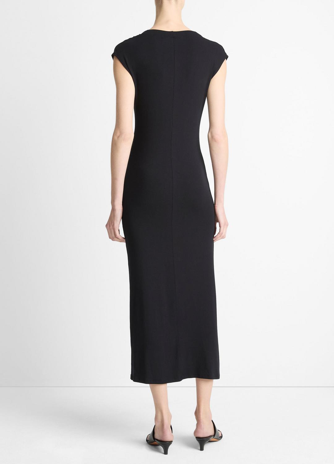 VINCE Jersey Draped Cowl-Neck Dress in Dresses & Skirts