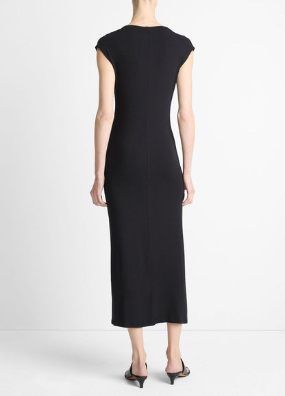 VINCE Jersey Draped Cowl-Neck Dress in Dresses & Skirts