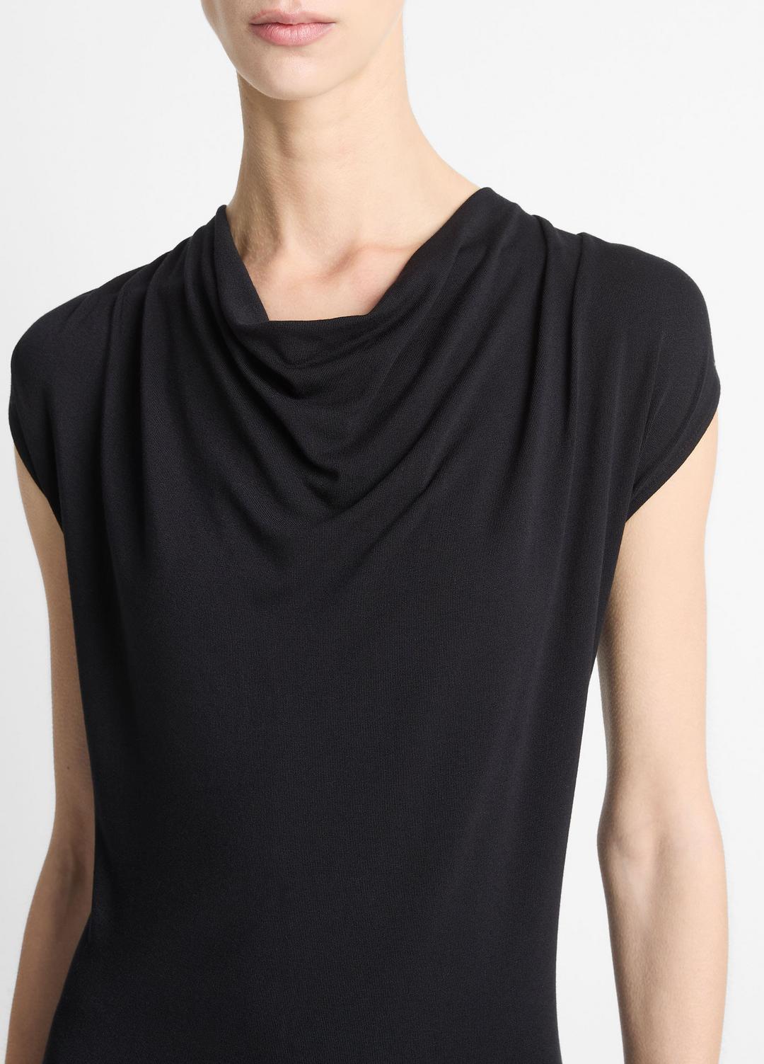 VINCE Jersey Draped Cowl-Neck Dress in Dresses & Skirts