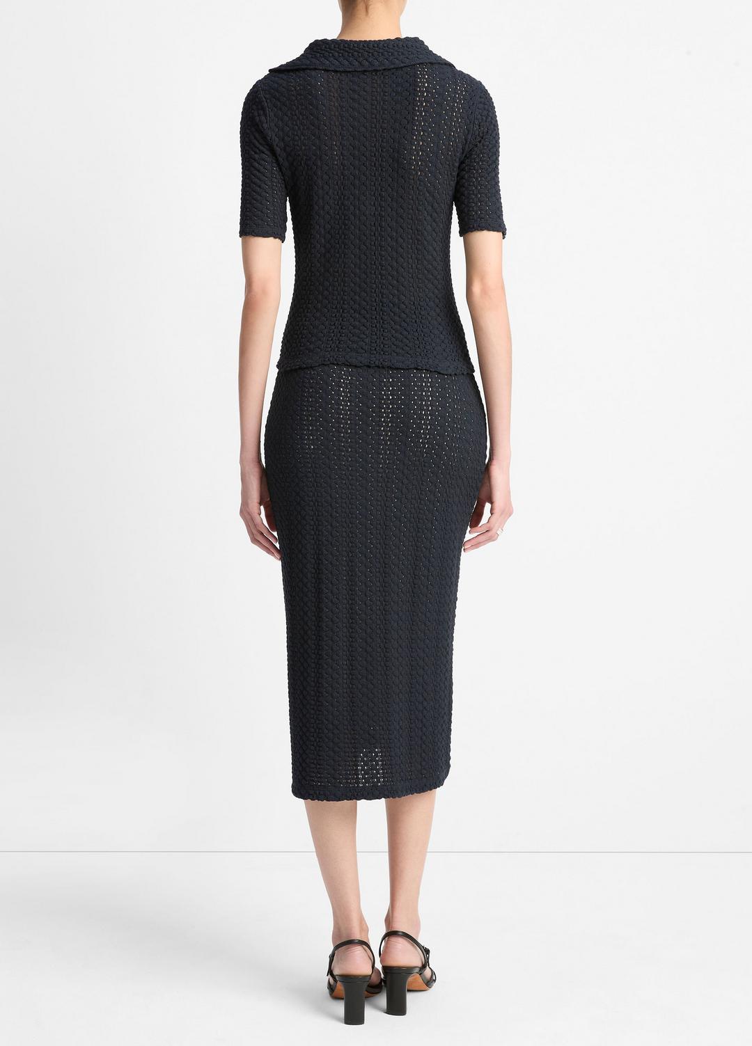 VINCE Textural Cotton Midi Skirt in Dresses & Skirts