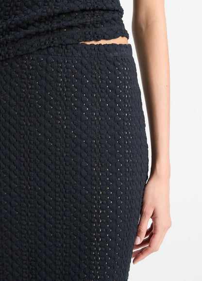 VINCE Textural Cotton Midi Skirt in Dresses & Skirts