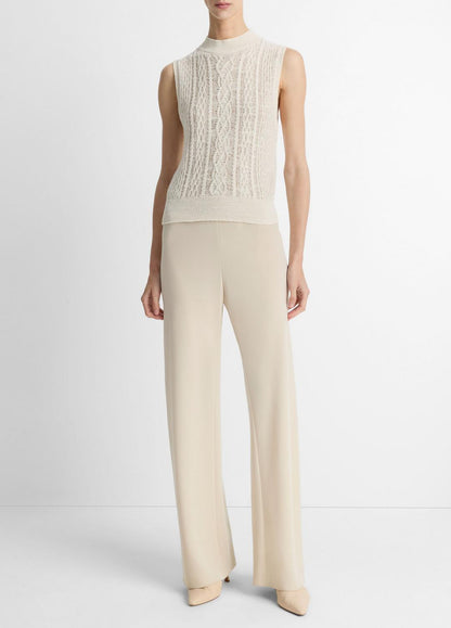 VINCE Cable Cotton-Blend Double-Layer Shell in Sweaters