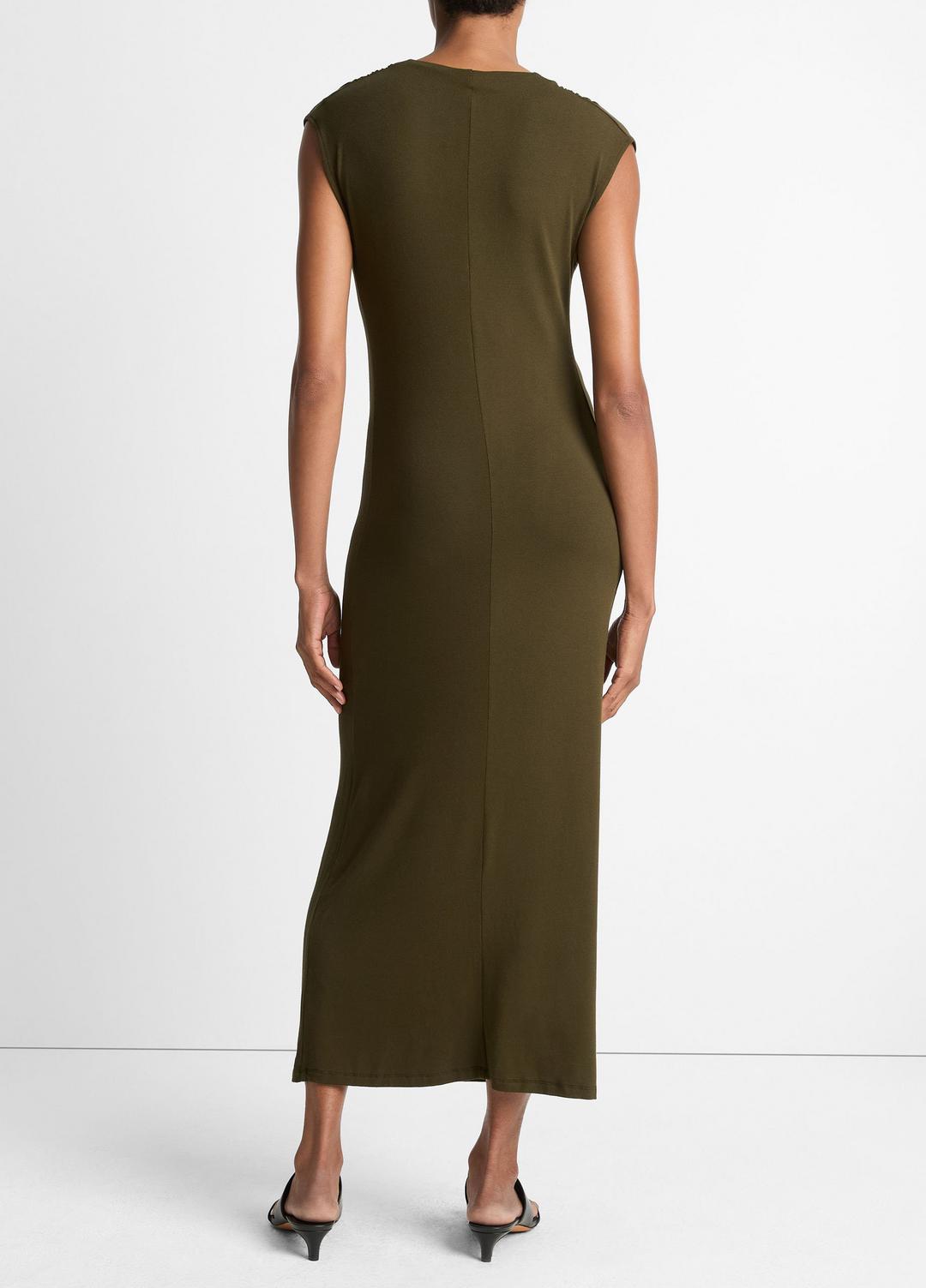 VINCE Jersey Draped Cowl-Neck Dress in Dresses & Skirts