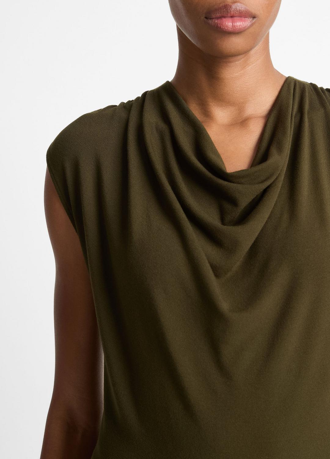 VINCE Jersey Draped Cowl-Neck Dress in Dresses & Skirts