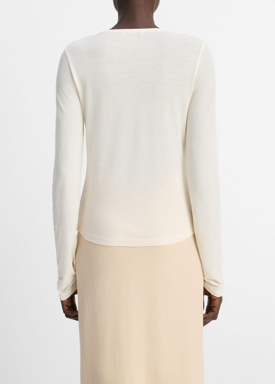 VINCE Cotton Crepe Jersey Cardigan in Shirts & Tees